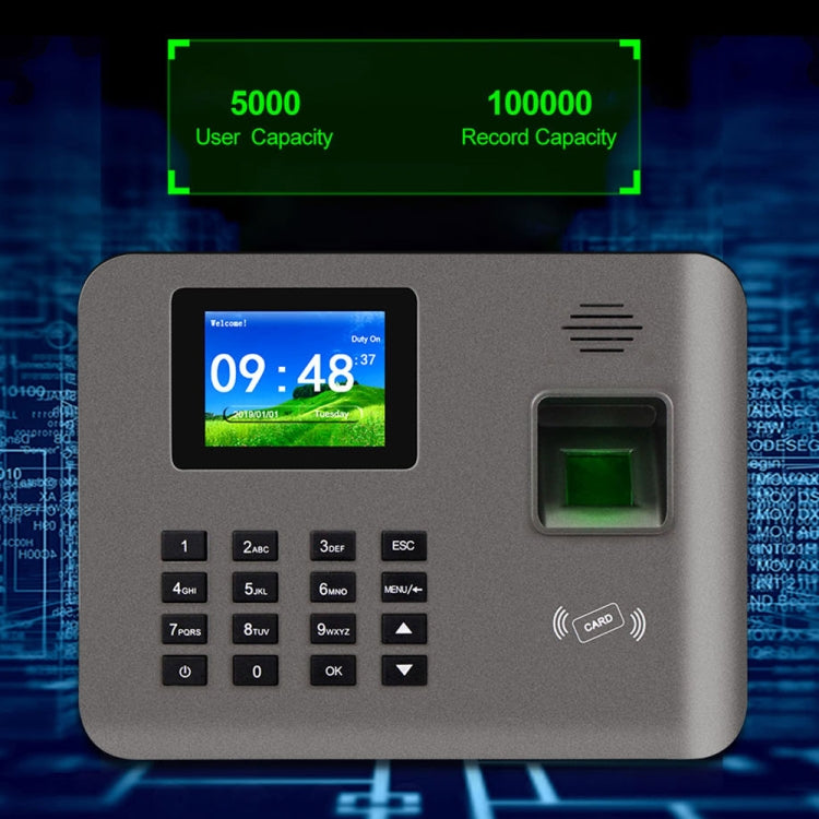 جهاز حضور وانصراف ببصمة الإصبع Realand AL325D بشاشة ملونة مقاس 2.4 بوصة وخاصية بطاقة الهوية وواي فاي وبطارية، AL325D