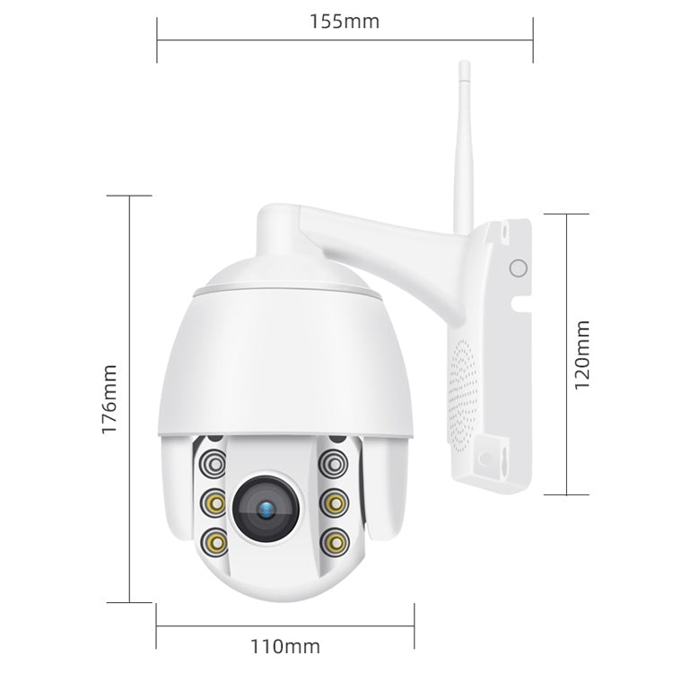 كاميرا ذكية QX2 1080P HD 360 درجة بانورامية واي فاي ليلاً ونهارًا ملونة بالكامل IP66 مقاومة للماء، تدعم كشف الحركة / صوت ثنائي الاتجاه / بطاقة TF، قابس أمريكي، إصدار واي فاي