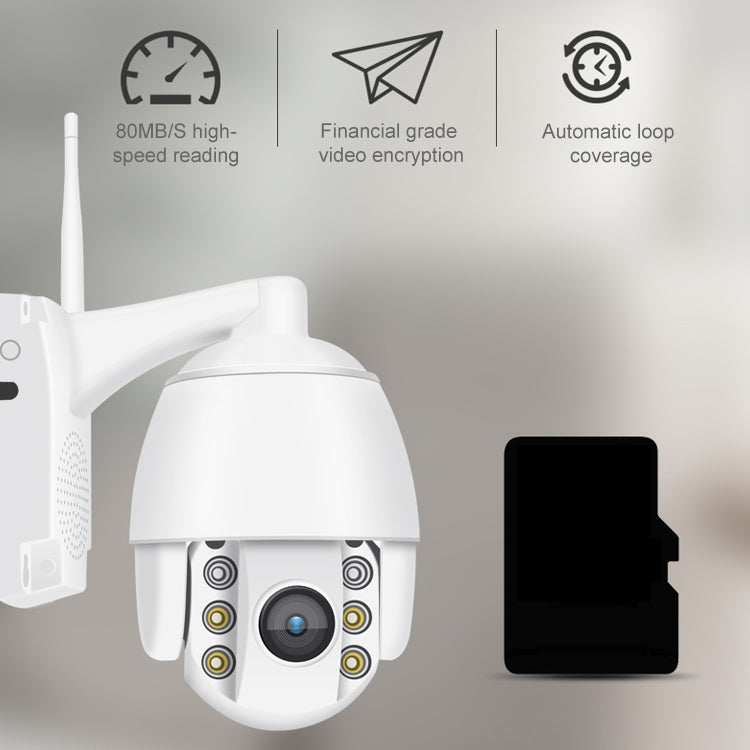 كاميرا ذكية QX2 1080P HD 360 درجة بانورامية واي فاي ليلاً ونهارًا ملونة بالكامل IP66 مقاومة للماء، تدعم كشف الحركة / صوت ثنائي الاتجاه / بطاقة TF، قابس أمريكي، إصدار واي فاي