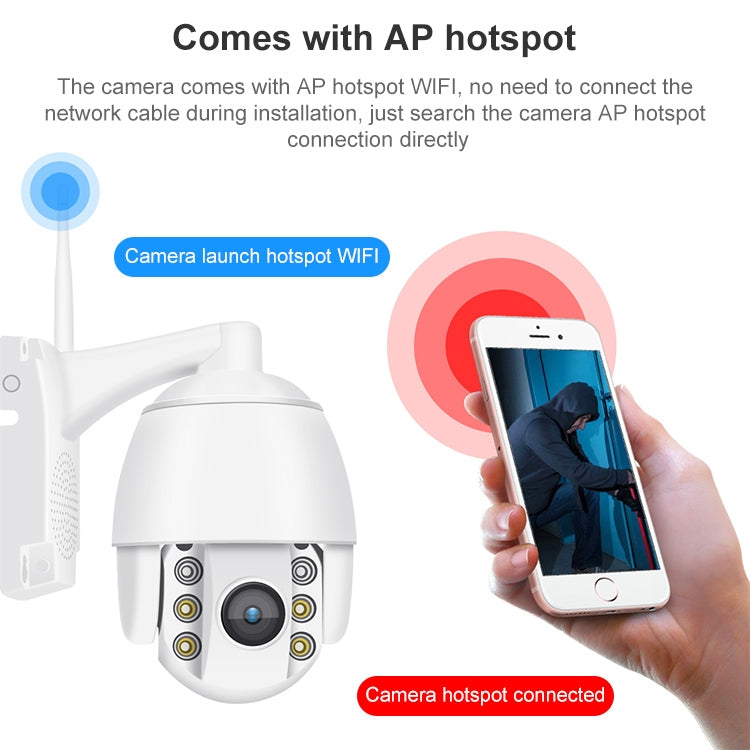 كاميرا ذكية QX2 1080P HD 360 درجة بانورامية واي فاي ليلاً ونهارًا ملونة بالكامل IP66 مقاومة للماء، تدعم كشف الحركة / صوت ثنائي الاتجاه / بطاقة TF، قابس أمريكي، إصدار واي فاي