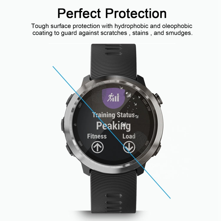 قطعتان من واقي الشاشة الزجاجي المقوى ENKAY Hat-Prince لجهاز Garmin Forerunner 645 بسمك 0.2 مم، صلابة السطح 9H، حافة منحنية 2.15D