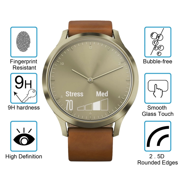 غطاء حماية ENKAY Hat-Prince لساعة Garmin Vivomove HR الذكية بسمك 0.2 مم، صلابة سطح 9H، 2.15D، مقاوم للانفجار، مصنوع من الزجاج المقوى