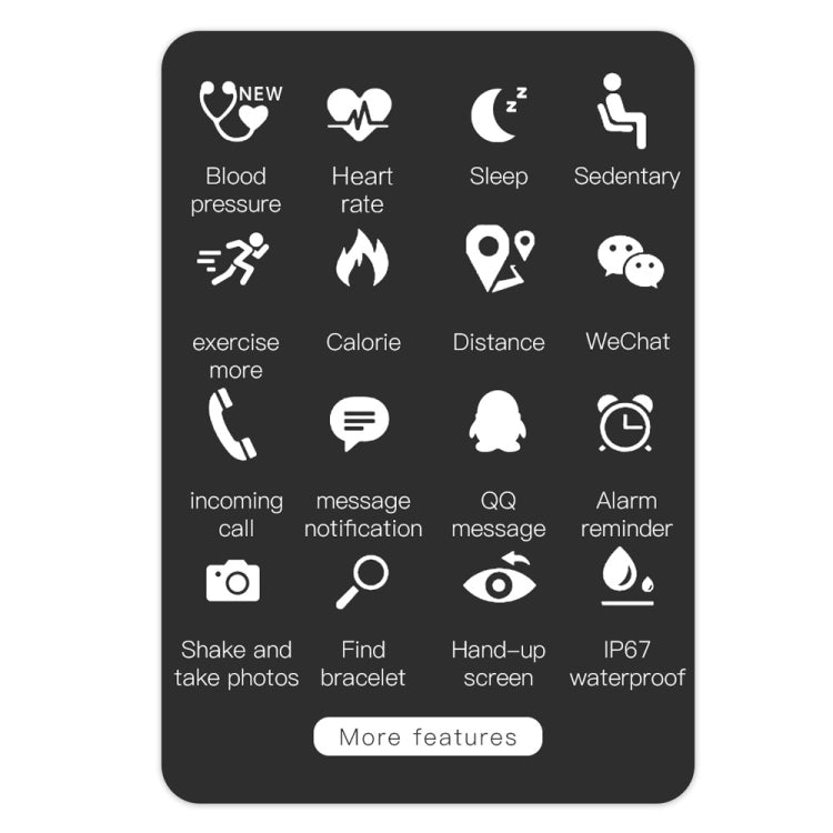 سوار ذكي KY108 مقاس 1.3 بوصة بدقة 240 × 240 مقاوم للماء IP67، يدعم تذكير المكالمات / مراقبة معدل ضربات القلب / مراقبة النوم / مراقبة ضغط الدم / مراقبة الأكسجين في الدم
