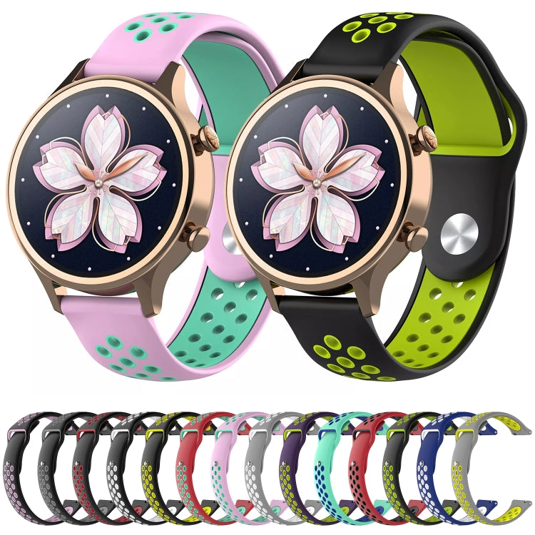 سوار ساعة مزدوج اللون لساعة Galaxy S3 Ticwatch Pro