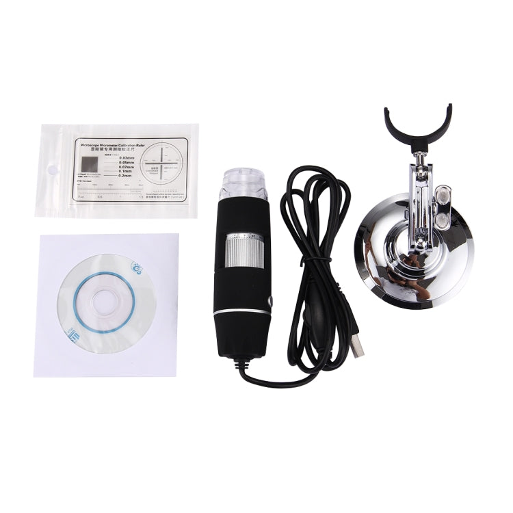 مجهر رقمي بمستشعر صورة 0.3 ميجابكسل ومكبر 1000X مزود بمنفذ USB و8 مصابيح LED وحامل احترافي