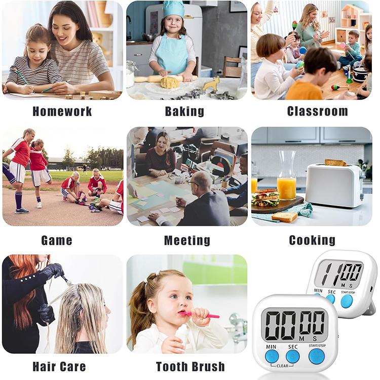Digital Kitchen Timer Electronic Alarm Magnetic Backing with LCD Display for Cooking Baking Sports Games Office, HX103-2, 118