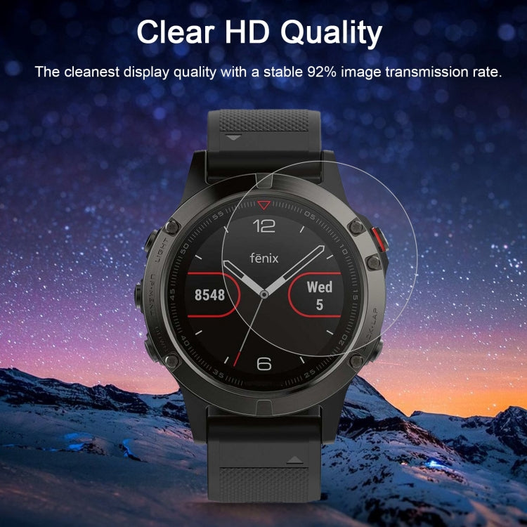 غطاء حماية ENKAY Hat-Prince لساعة Garmin Fenix 5 الذكية بسمك 0.2 مم، صلابة السطح 9H، حافة منحنية 2.15D، غشاء زجاجي مقوى
