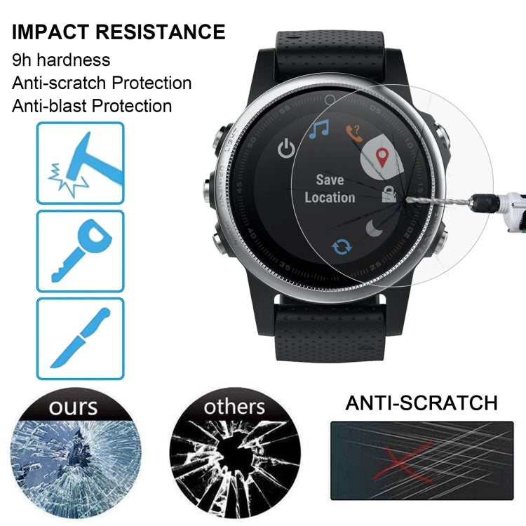 غطاء حماية ENKAY Hat-Prince لساعة Garmin Fenix 5S الذكية بسمك 0.2 مم، صلابة السطح 9H، حافة منحنية 2.15D، طبقة زجاجية مقواة