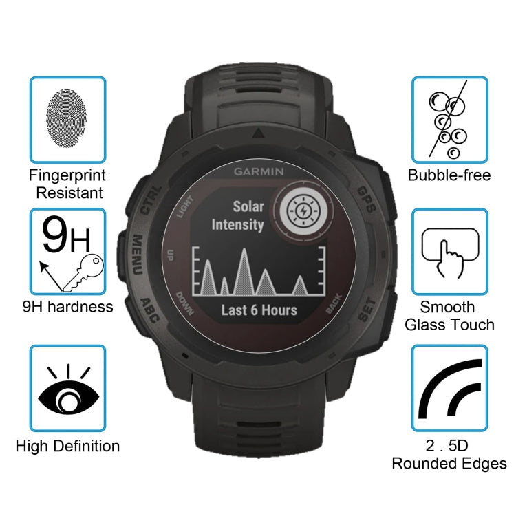 واقي شاشة من الزجاج المقوى 2.5D 9H لجهاز Garmin Instinct بسمك 0.26 مم، لجهاز Garmin Instinct