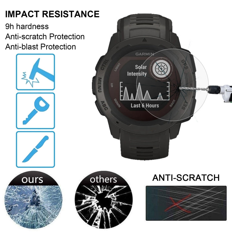 واقي شاشة من الزجاج المقوى 2.5D 9H لجهاز Garmin Instinct بسمك 0.26 مم، لجهاز Garmin Instinct