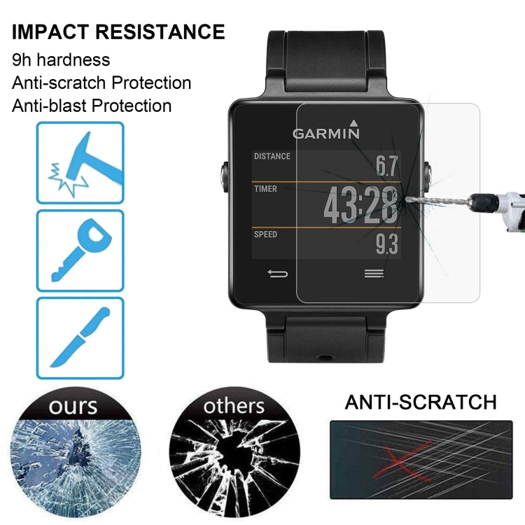 واقي شاشة من الزجاج المقوى 2.5D 9H لهاتف Garmin Vivoactive مقاس 0.26 مم، مناسب لـ Garmin Vivoactive