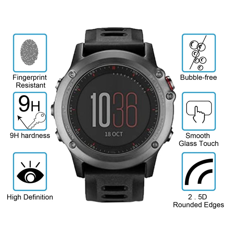 واقي شاشة من الزجاج المقوى 2.5D 9H بسمك 0.26 مم لجهاز Garmin Fenix 3، مناسب لجهاز Garmin Fenix 3
