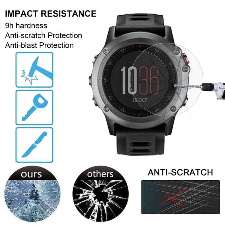 واقي شاشة من الزجاج المقوى 2.5D 9H بسمك 0.26 مم لجهاز Garmin Fenix 3، مناسب لجهاز Garmin Fenix 3