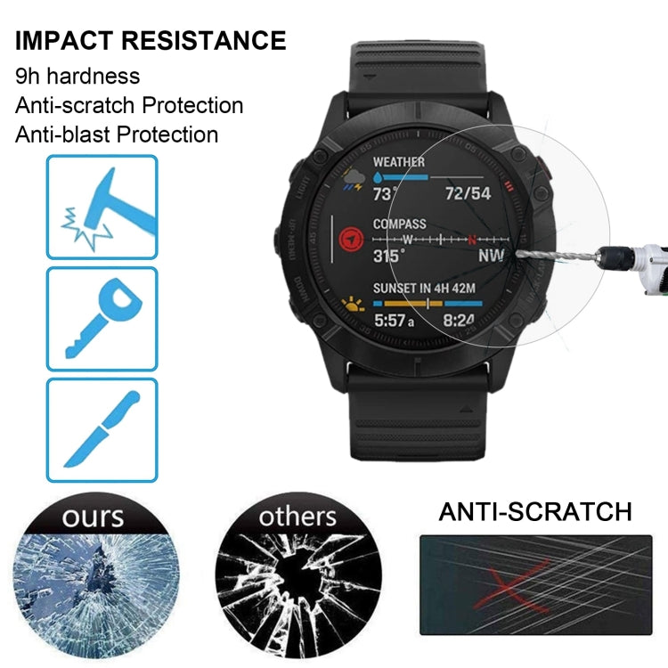 واقي شاشة من الزجاج المقوى 2.5D 9H لهاتف Garmin Fenix 6 Pro بسمك 0.26 مم، مناسب لهاتف Garmin Fenix 6 Pro