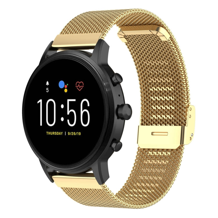 سوار ساعة شبكي معدني مقاس 22 مم لساعات Fossil Gen 5 Carlyle / Gen 5 Julianna / Gen 5 Garrett / Gen 5 Carlyle HR