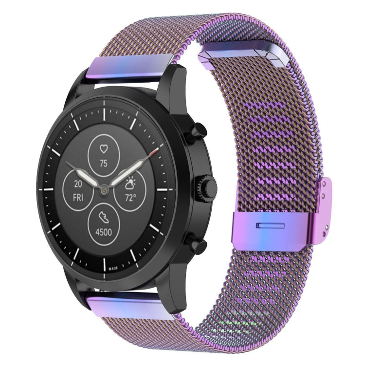 سوار ساعة شبكي معدني مقاس 22 مم لساعة Fossil Hybrid Smartwatch HR، للرجال من الجيل الرابع Explorist HR، للرجال، رياضي