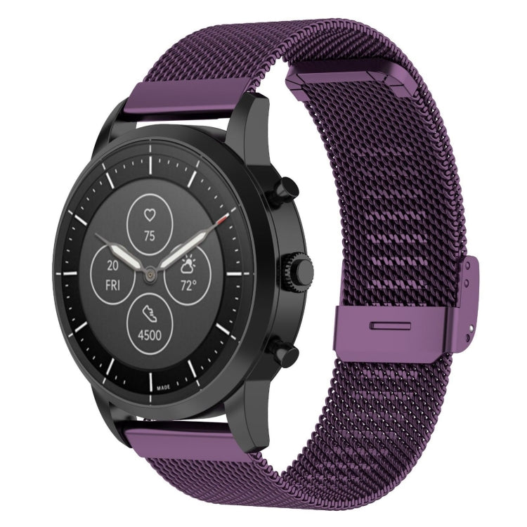 سوار ساعة شبكي معدني مقاس 22 مم لساعة Fossil Hybrid Smartwatch HR، للرجال من الجيل الرابع Explorist HR، للرجال، رياضي