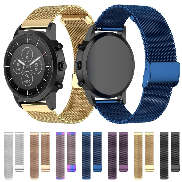 سوار ساعة شبكي معدني مقاس 22 مم لساعة Fossil Hybrid Smartwatch HR، للرجال من الجيل الرابع Explorist HR، للرجال، رياضي