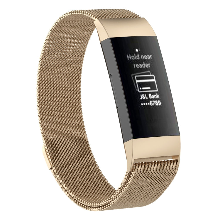 سوار ساعة مغناطيسي من الفولاذ المقاوم للصدأ لساعة FITBIT Charge 3، المقاس: صغير، 187 × 18 مم