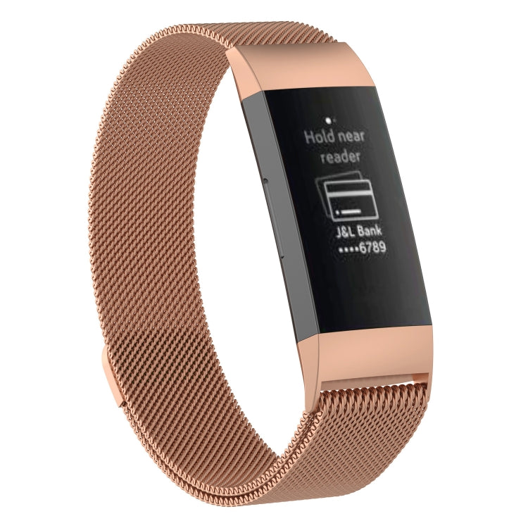 سوار ساعة مغناطيسي من الفولاذ المقاوم للصدأ لساعة FITBIT Charge 3، المقاس: صغير، 187 × 18 مم