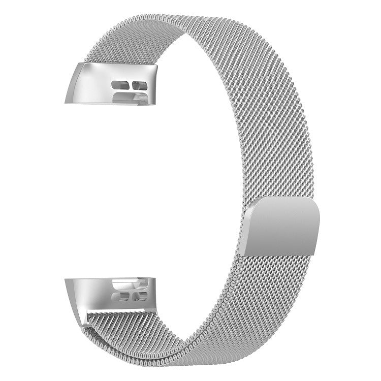 سوار ساعة مغناطيسي من الفولاذ المقاوم للصدأ لساعة FITBIT Charge 3، المقاس: صغير، 187 × 18 مم