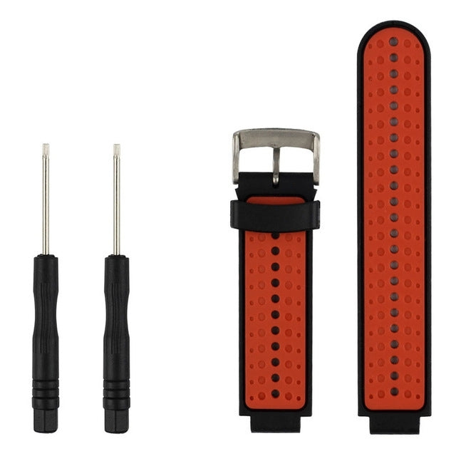 سوار ساعة رياضي من السيليكون ثنائي اللون لساعة Garmin Forerunner 230 / 235 / 620 / 630 / 735XT