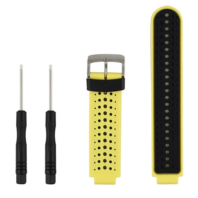 سوار ساعة رياضي من السيليكون ثنائي اللون لساعة Garmin Forerunner 230 / 235 / 620 / 630 / 735XT