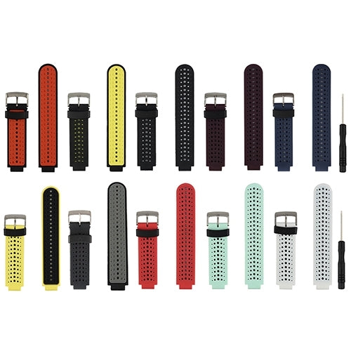 سوار ساعة رياضي من السيليكون ثنائي اللون لساعة Garmin Forerunner 230 / 235 / 620 / 630 / 735XT