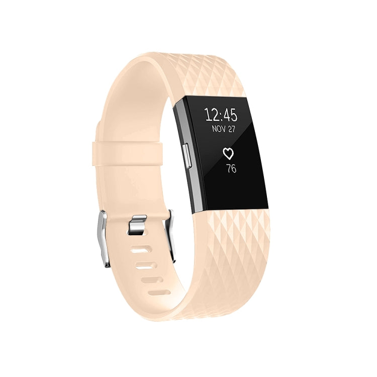 سوار ساعة رياضي قابل للتعديل بنمط ماسي لساعة FITBIT Charge 2، المقاس: كبير، 12.5×8.5 سم، كبير