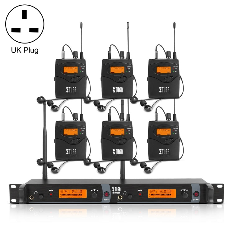 جهاز إرسال لاسلكي XTUGA IEM1200، 6 قطع، نظام مراقبة داخل الأذن، جهاز إرسال 6 قطع، حزمة جسمية