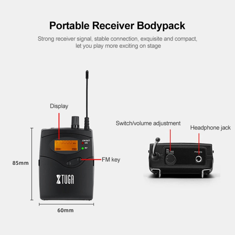 جهاز إرسال لاسلكي XTUGA IEM1200، 6 قطع، نظام مراقبة داخل الأذن، جهاز إرسال 6 قطع، حزمة جسمية