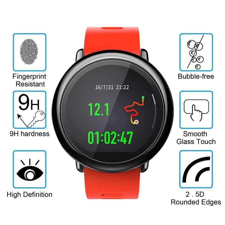 قطعتان من غطاء ENKAY Hat-Prince لساعة Xiaomi Huami AMAZFIT الذكية بسمك 0.2 مم، صلابة سطح 9H، 2.15D، طبقة شاشة زجاجية مقسّاة مقاومة للانفجار