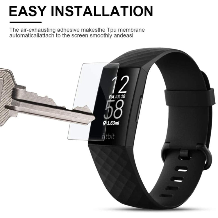 5 قطع من غلاف شاشة ناعم مقاوم للانفجار من مادة TPU لـ Fitbit Charge 3 / 4، لـ Fitbit Charge 3
