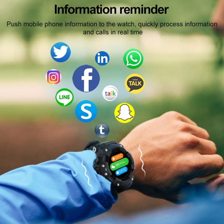 ساعة ذكية رياضية خارجية LC11 بشاشة TFT مقاس 1.28 بوصة، مقاومة للماء IP68، تدعم مراقبة معدل ضربات القلب وضغط الدم