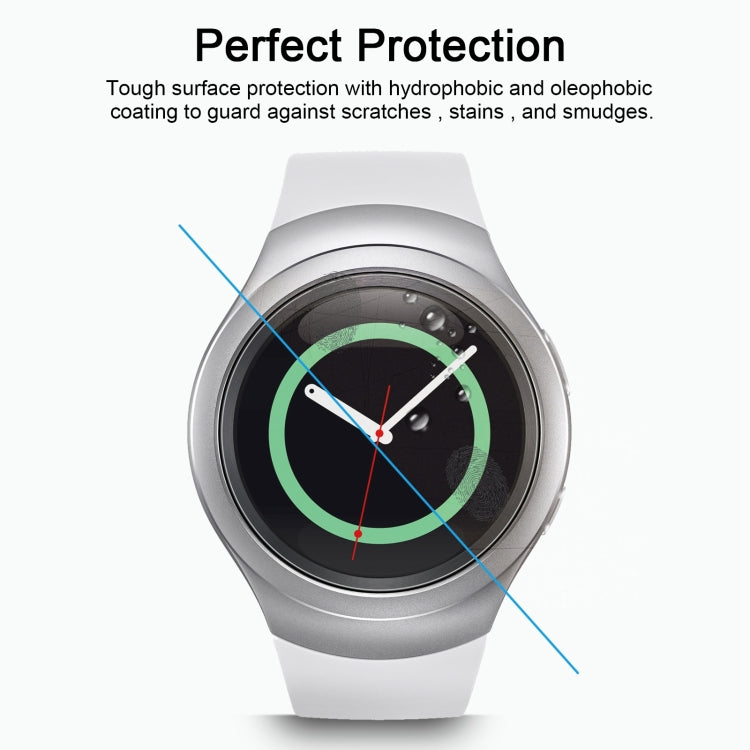 قطعتان من غطاء ENKAY Hat-Prince لساعة Samsung Gear S2 الذكية بسمك 0.2 مم، صلابة سطح 9H، 2.15D، طبقة شاشة زجاجية مقسّاة مقاومة للانفجار