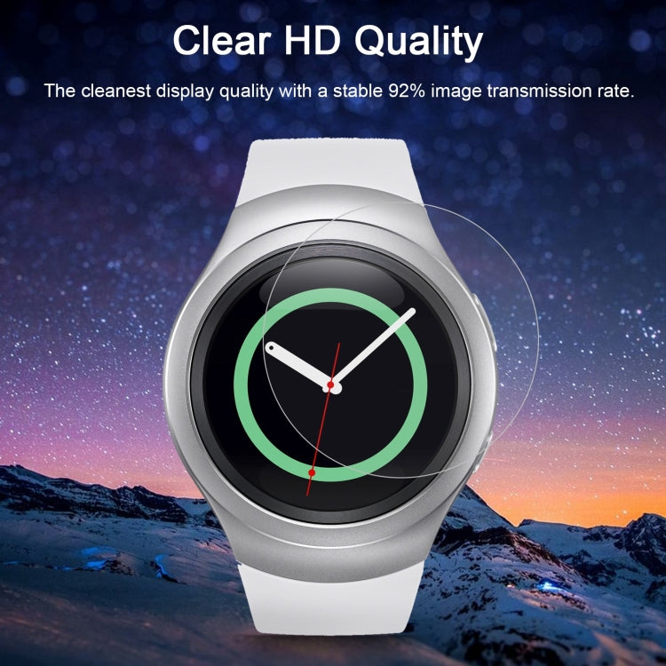 قطعتان من غطاء ENKAY Hat-Prince لساعة Samsung Gear S2 الذكية بسمك 0.2 مم، صلابة سطح 9H، 2.15D، طبقة شاشة زجاجية مقسّاة مقاومة للانفجار