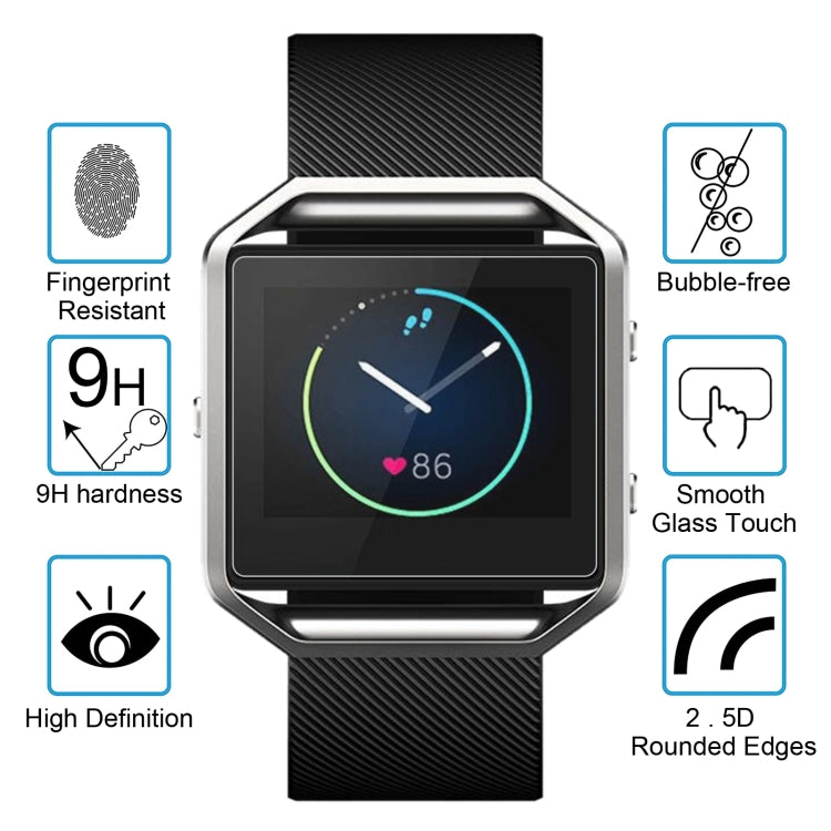 قطعتان من غطاء ENKAY Hat-Prince لساعة Fitbit Blaze الذكية بسمك 0.2 مم، صلابة السطح 9H، 2.15D، طبقة شاشة زجاجية مقسّاة مقاومة للانفجار