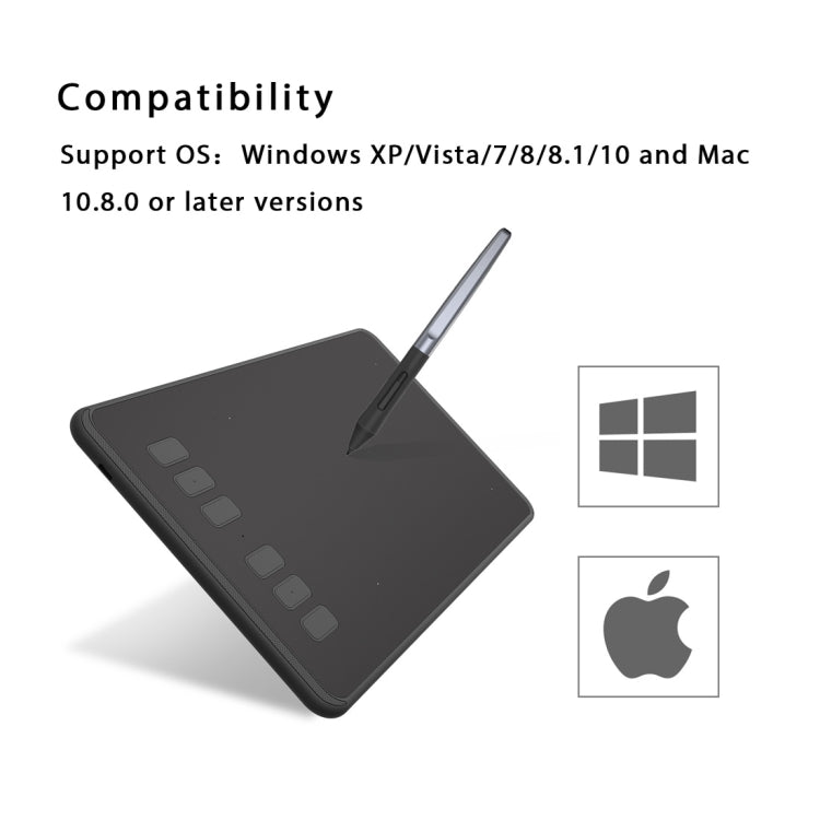 HUION Inspiroy Series H640P 5080LPI لوح رسم رسومي احترافي USB لنظامي التشغيل Windows / Mac OS، مع قلم بدون بطارية