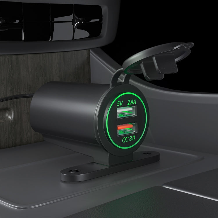 ZH-723F5 Car / Motorcycle QC3.0 Cell Phone Fast Charging Dual USB Car Charger