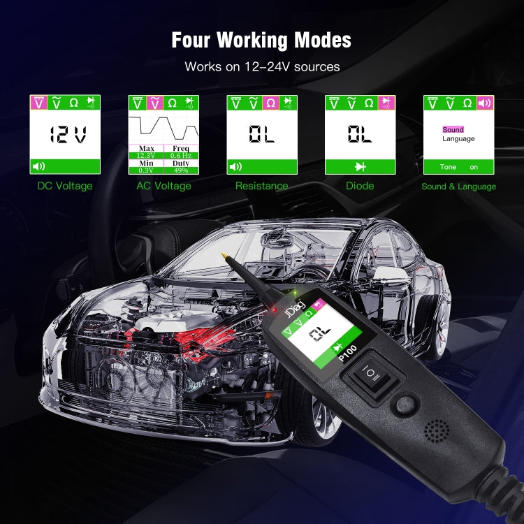 TopDiag P100 Car Circuit Intelligent Analyzer Diagnostic Instrument, Cable Length: 2m, TopDiag P100 2m