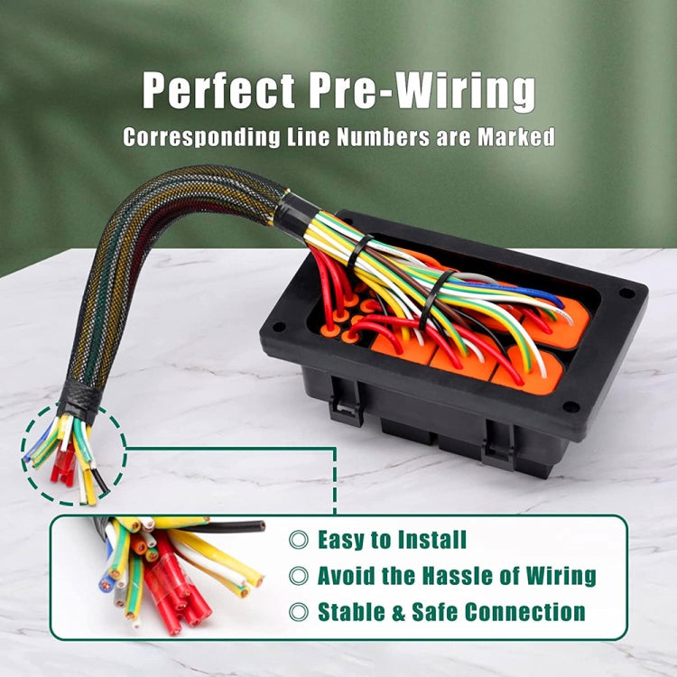 12V 5 Pin Car 6 Slots Waterproof Relay Fuse Box with Cable, 12V 5 Pin