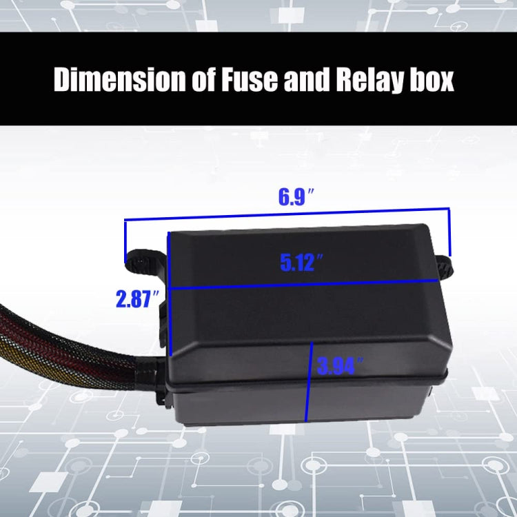 12V 5 Pin Car 6 Slots Waterproof Relay Fuse Box with Cable, 12V