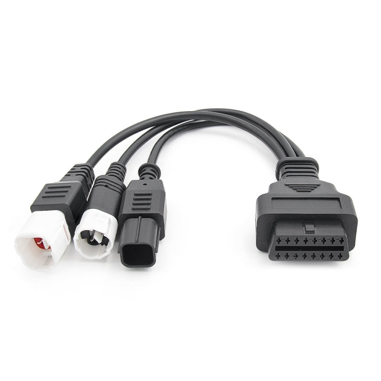Motorcycle OBD II 3 Pin + 4 Pin + 6 Pin to 16 Pin Adapter Cable for Honda / Yamaha, For Honda / Yamaha (Black)