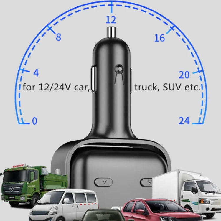 Y48TC QC3.0 + Type-C Dual Port Fast Charging Multi-function Car Charger Cigarette Lighter, Y48TC