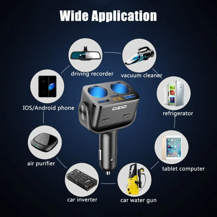 Y48TC QC3.0 + Type-C Dual Port Fast Charging Multi-function Car Charger Cigarette Lighter, Y48TC