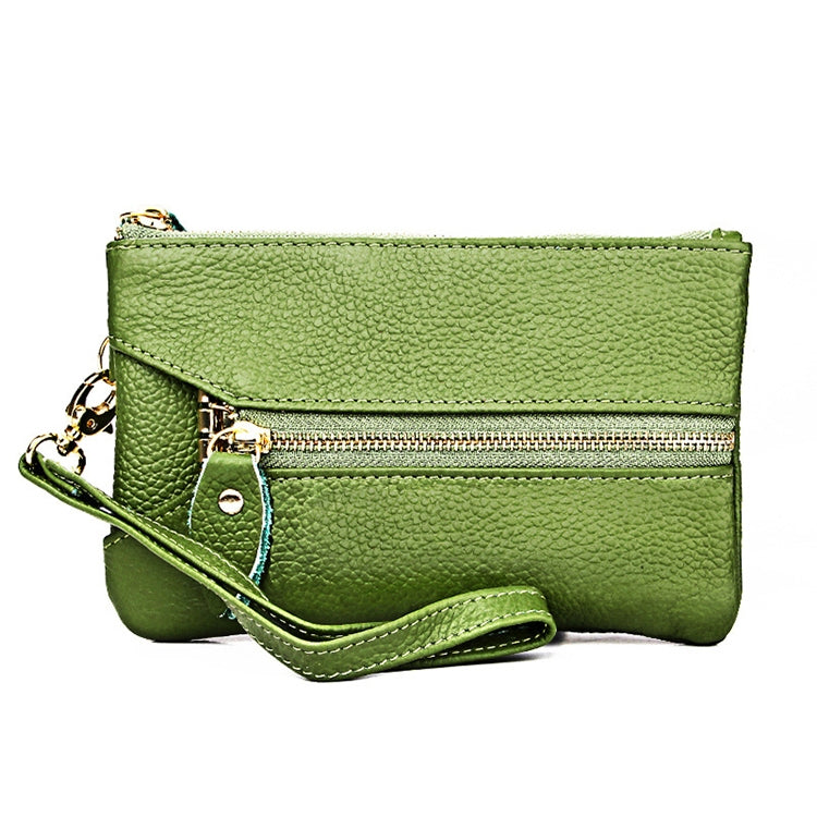 2001 Horizontal Square Litchi Texture Wallet Clutch Bag for Ladies, with Detachable Hand Strap & 6 Key Rings, Yellow, Orange, Pink, Green