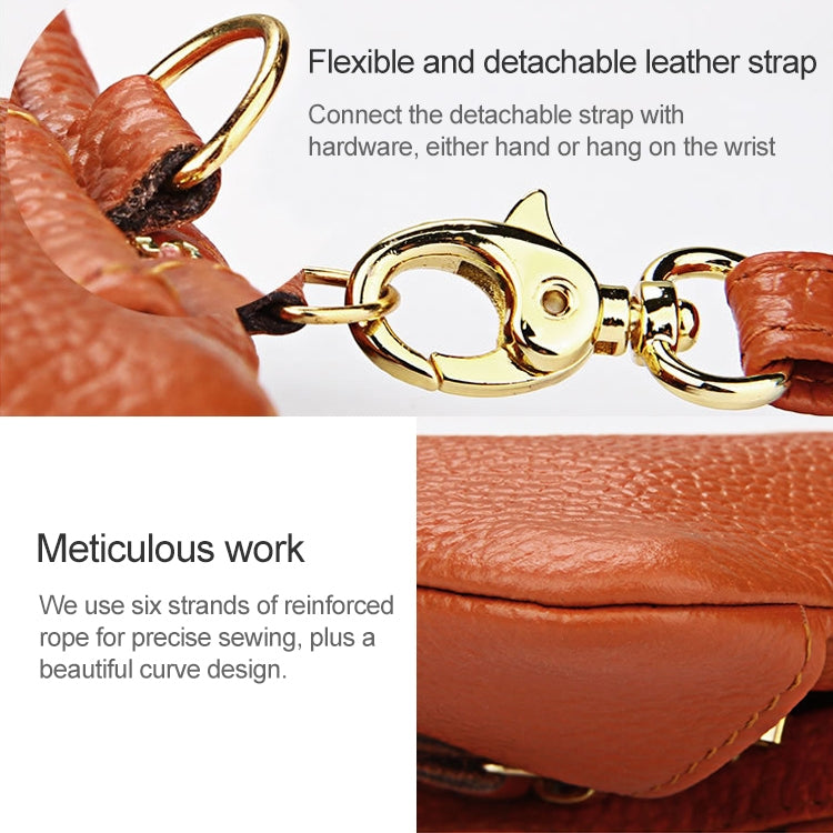 2001 Horizontal Square Litchi Texture Wallet Clutch Bag for Ladies, with Detachable Hand Strap & 6 Key Rings, Yellow, Orange, Pink, Green