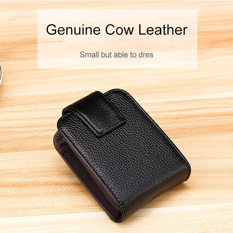 KB189 Vertical Cowhide Leather Organ Shape Multiple Card Slots Anti-magnetic RFID Wallet for Ladies, with Transparent Window, KB189 Purple, KB189 Rose Red, KB189 Sapphire Blue, KB189 Black, KB189 Coffee