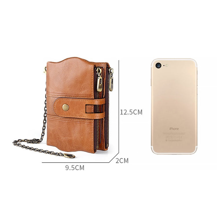 LT3539 Cowhide Leather Zipper Buckle Anti-magnetic RFID Wallet Clutch Bag for Men, with Card Slots & Shoulder Strap, LT3539 Shoulder Strap Black, LT3539 Shoulder Strap Coffee, LT3539 Shoulder Strap Blue, LT3539 Strap Red, LT3539 Yellowish-brown