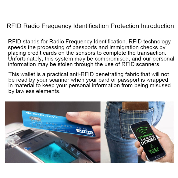 محفظة بطاقات من جلد البقر بلون واحد مع حماية من RFID وحقيبة بطاقات مزودة بثلاث فتحات للبطاقات وإطار للصور، المقاس: 110*77*4 مم